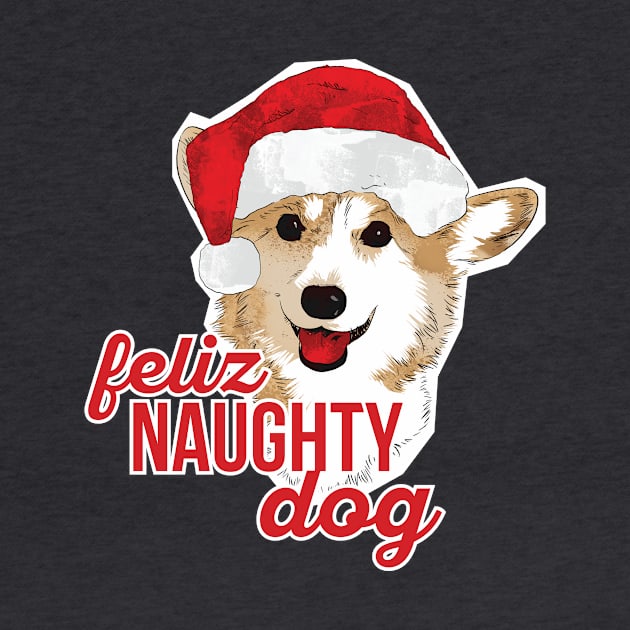 Feliz Naughty Dog Corgi Christmas by polliadesign